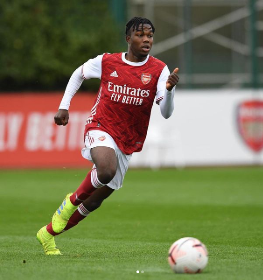 Arsenal's Dutch-Nigerian winger opens account for the season in Papa John's Trophy
