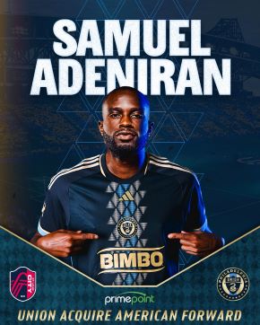 Confirmed: Adeniran swaps St. Louis SC for Philadelphia Union in exchange for guaranteed N244m in GAM