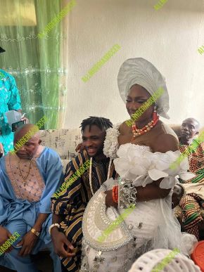 Photo: Super Eagles striker Success and Nollywood beauty Caroline Igben tie the knot in private ceremony