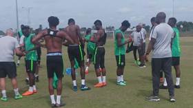Eagles Training: Simon Suffers Thigh Injury, GK Uzoho The Chosen One, Balogun & Ekong Partnership