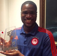 Olympiakos Striker Brown Ideye Pleased To Win Man Of The Match Award