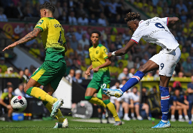 Chelsea's Tammy Abraham Reacts After Scoring His First Goal Outside The Box 