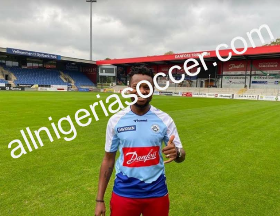 Photo Confirmation : Danish Club SonderjyskE Announce Signing Of Super Eagles Midfielder