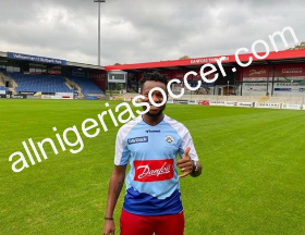  Photo Confirmation : Danish Club SonderjyskE Announce Signing Of Super Eagles Midfielder