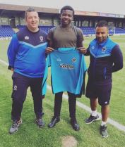 AFC Wimbledon Goalkeeper Visits Super Eagles London Camp, Holds Talks With Rohr