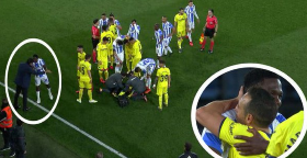 Leganes Coach Instructs Omeruo To Apologize To Cazorla After Strong Tackle, Surrounded By Villarreal Players