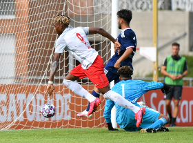 UYL: Nigerian-Born Striker Scores 11-Minute Hat-trick As Red Bull Salzburg Beat Lyon To Reach Semis