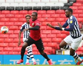 Pictured : Ighalo And Semi Ajayi Trade Blows As Man Utd Beat West Brom in Second Friendly