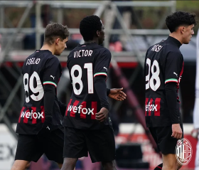 Nigerian midfielder celebrates new deal with game-winning goal for AC Milan first team