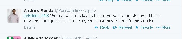 SuperSport Employs Agents, Players Managers As Writers, Andrew Randa Confesses