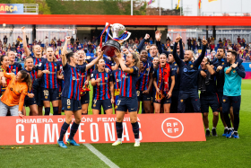  Super Falcons striker Oshoala wins fourth consecutive league title with Barcelona 