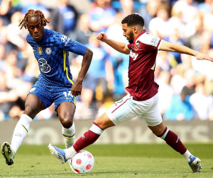 Young defender Alese watches on from the bench as West Ham concede last-minute goal vs Chelsea