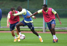 Snapped : Young Nigerian Left-back Trains With Arsenal First Team Pre-Fulham 
