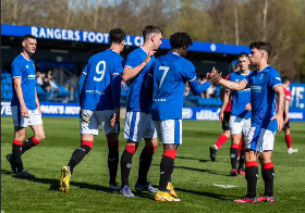 Nigerian-born striker on target, misses penalty as Rangers qualify for Glasgow Cup final 