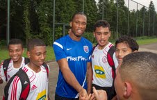 Ajax Cape Town meets with Didier Drogba at Manchester United Premier Cup 2012 in Shanghai