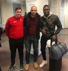 (Photo) Exclusive: Super Eagles Defender Jets Into Lithuania To Sign FK Sūduva Deal