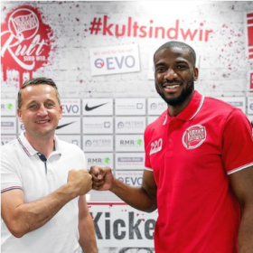 Done deal : Austrian-born Nigerian midfielder joins German club Kickers Offenbach