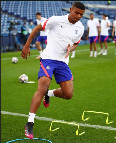 Snapped : Anjorin involved in Chelsea final training session of the 2020-2021 season