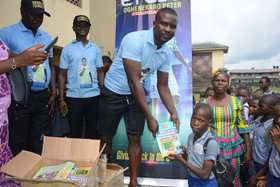 Super Eagles Star Etebo Donates 12,000 Textbooks To 64 Public Schools On 23rd Birthday, Says There Is More To Come