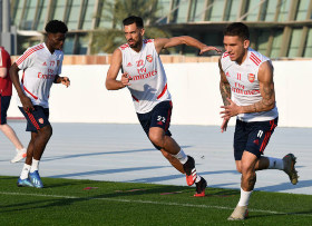 (Snapped) Saka Undergoing Full Training With Arsenal In Dubai After Injury Vs Burnley 