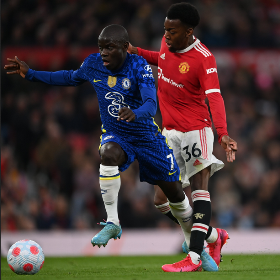  Shoretire watches proceedings from the bench as Manchester United share the points with Chelsea 