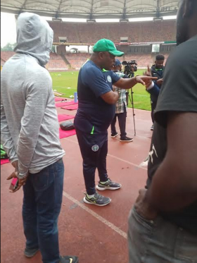 More drama Tuesday's training session as Super Eagles' CSO 'fights' with Nigerian journalists