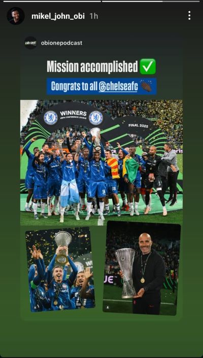 'Mission accomplished' - Obi Mikel sends message to Chelsea after Conference League triumph 