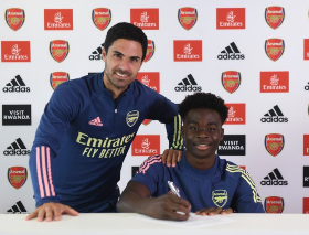  'I'm Really Happy That Saka Signed 'Da Ting'' - Arsenal Captain Aubameyang On New Deal