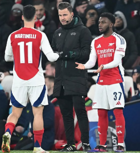 2003-born Nigerian forward makes senior debut for Arsenal in win against Dinamo Zagreb