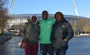 Anthony Ujah Flies Mom, Aunt To Watch Him In Action Against Cologne
