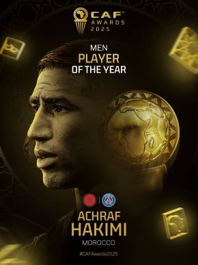 CAF Awards 2025: Morocco defender Hakimi beats Osimhen and Salah to win Men's POTY