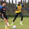 Photo : Osimhen trains partially with Napoli squad ahead of trip to Lombardy