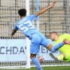 Nigeria-eligible winger reacts after scoring 18 minutes into his senior debut for Man City